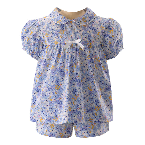 Blue Floral Babydoll Short Pyjamas