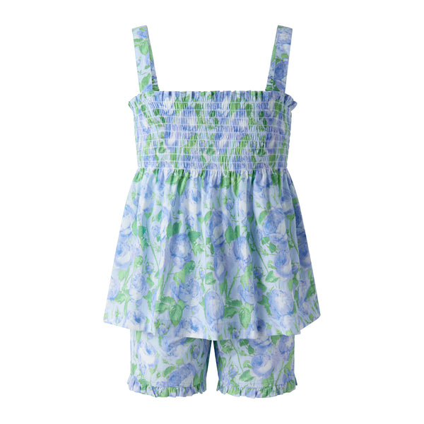 Blue Leafy Peony Pyjamas