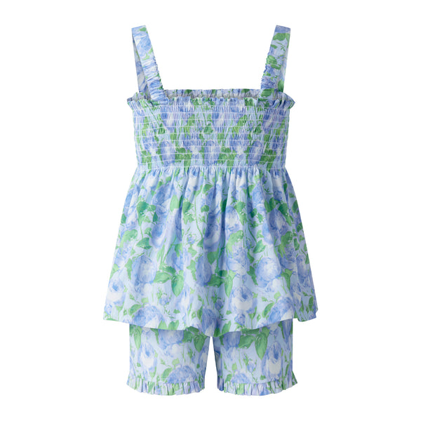 Blue Leafy Peony Pyjamas