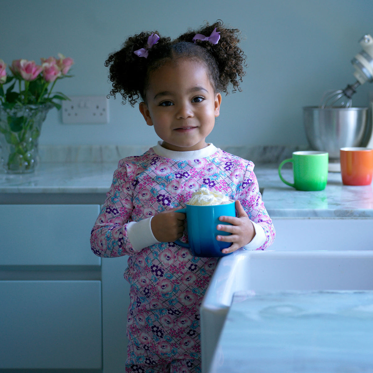 Floral Check Jersey Pyjamas