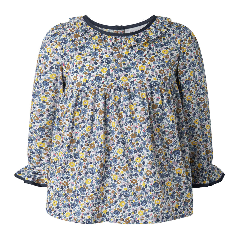 Navy Floral Blouse & Legging Set