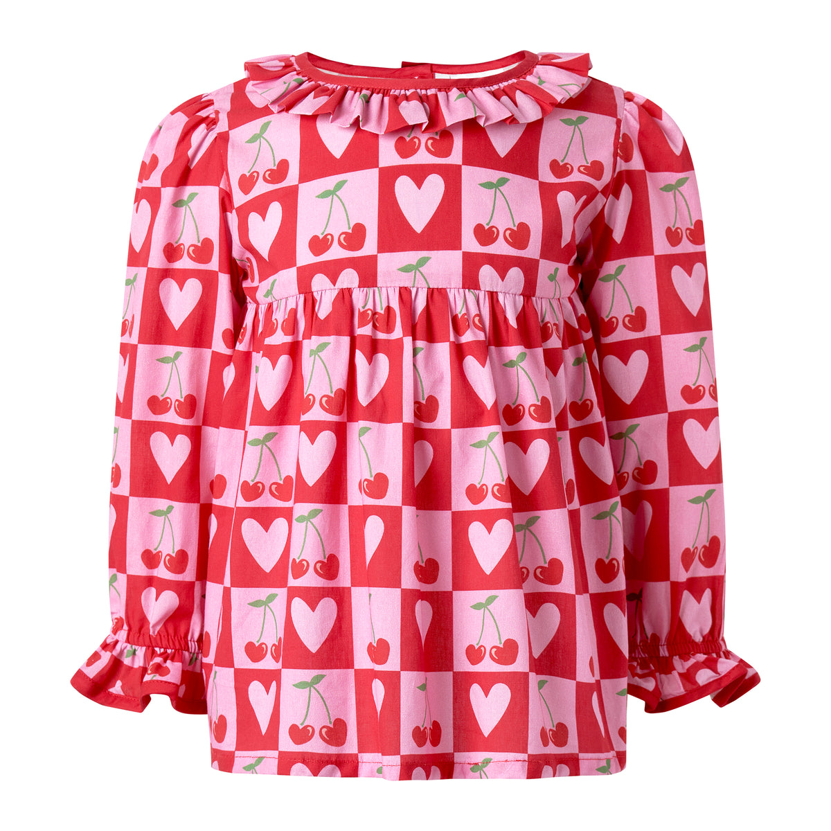 Cherry Heart Leggings & Blouse Set