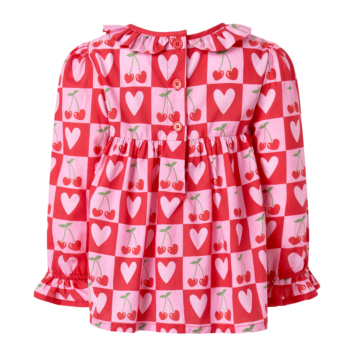 Cherry Heart Leggings & Blouse Set