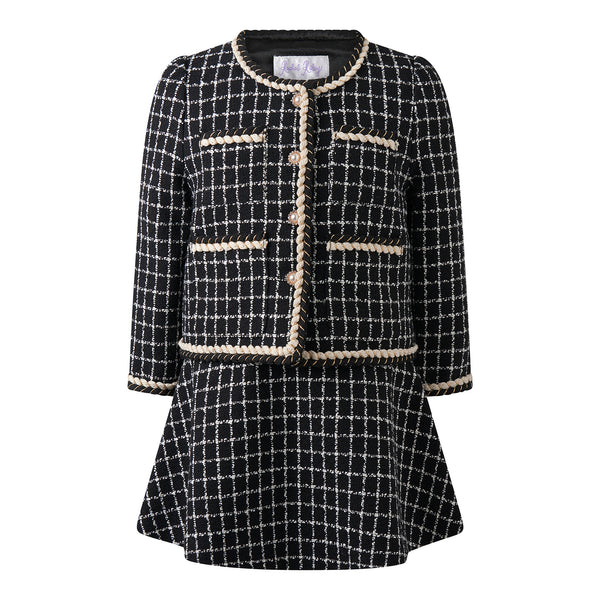 Check Tweed Jacket and Skirt Set