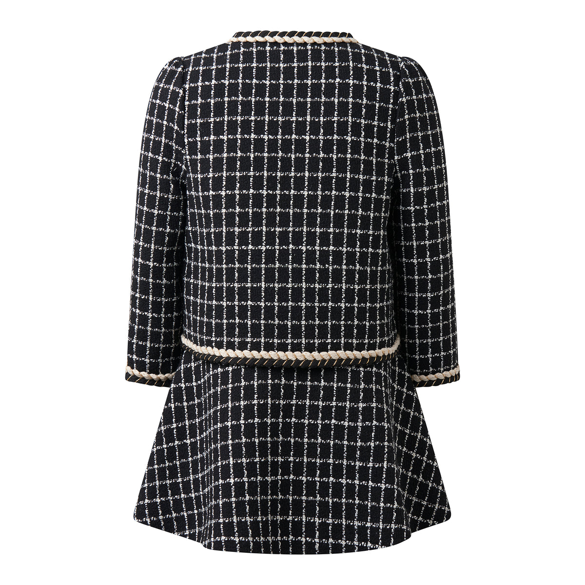 Check Tweed Jacket and Skirt Set