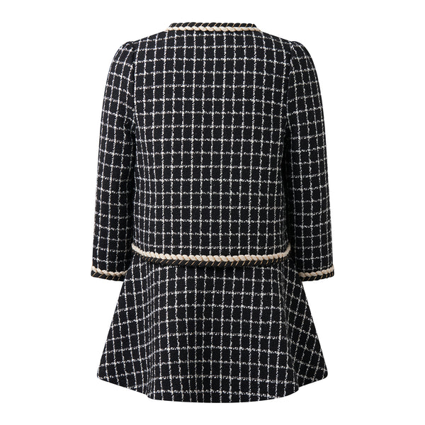 Check Tweed Jacket and Skirt Set