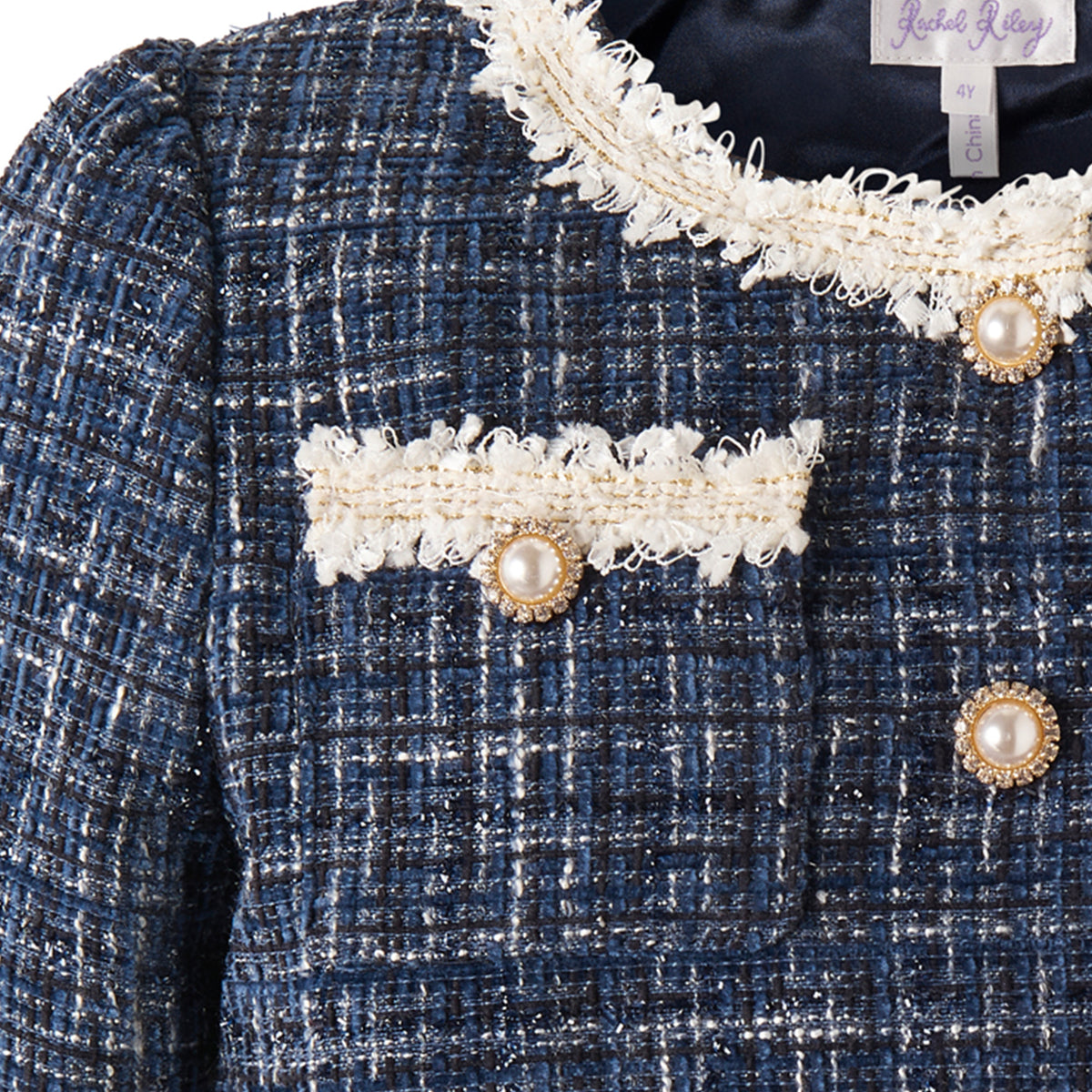 Navy Tweed Skirt Set