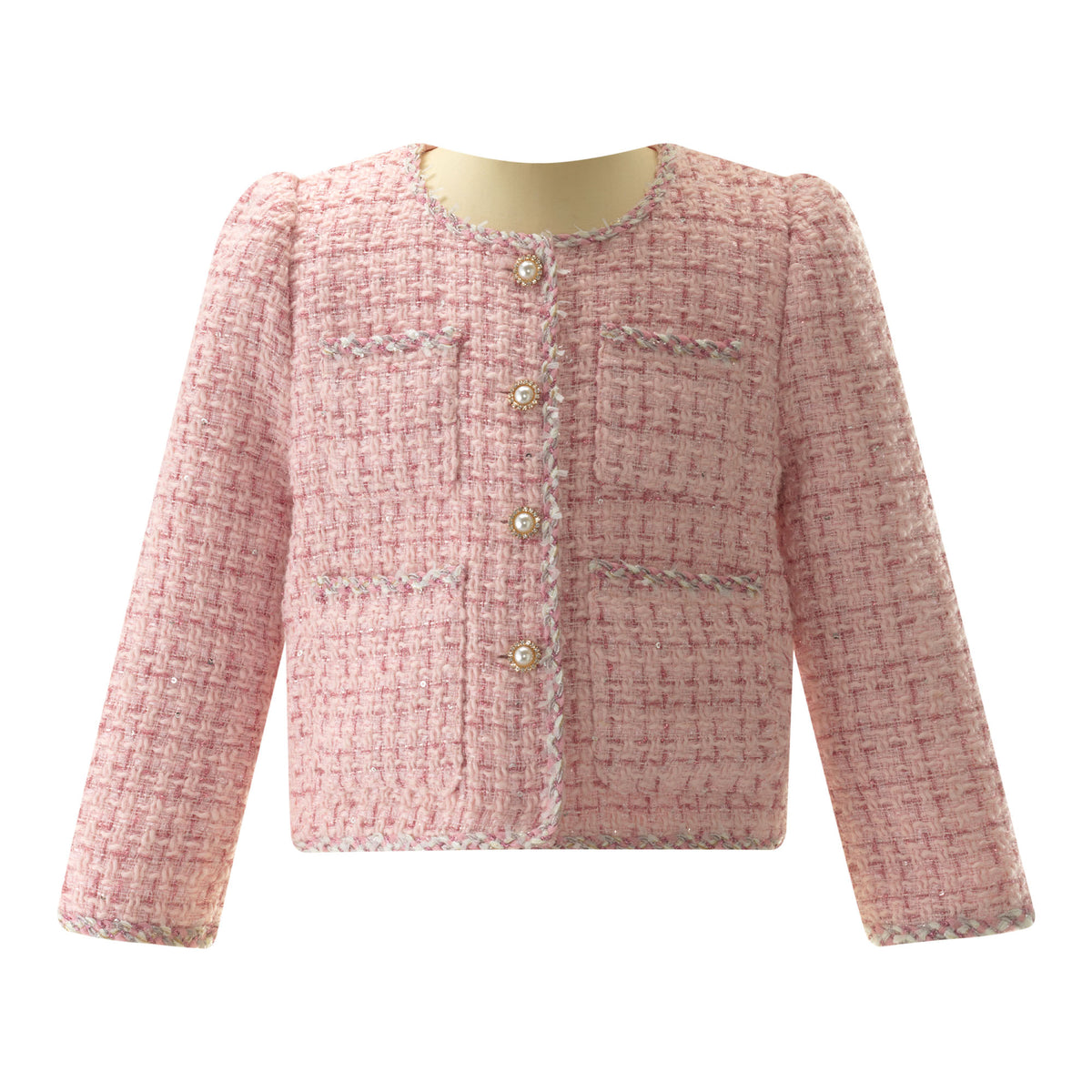 Pink Tweed Jacket and Skirt Set