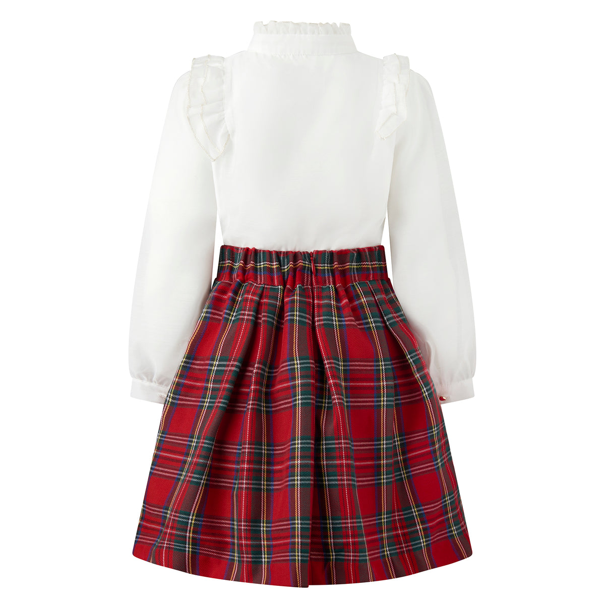 Tartan Skirt & Blouse Set