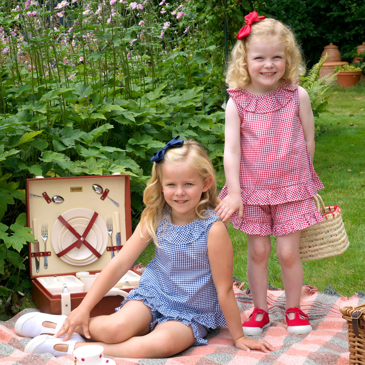 Red Gingham Frill Top & Short Set