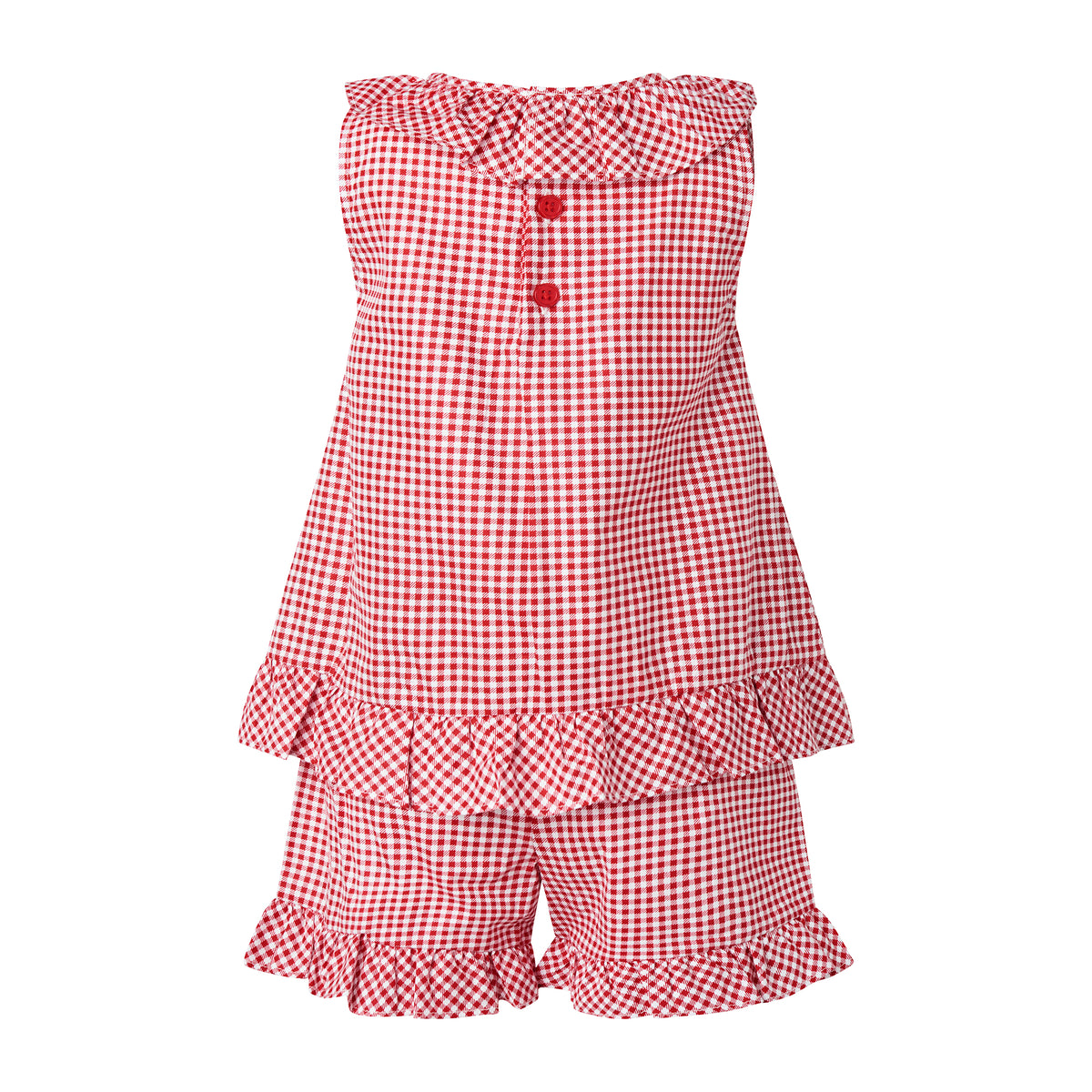 Red Gingham Frill Top & Short Set