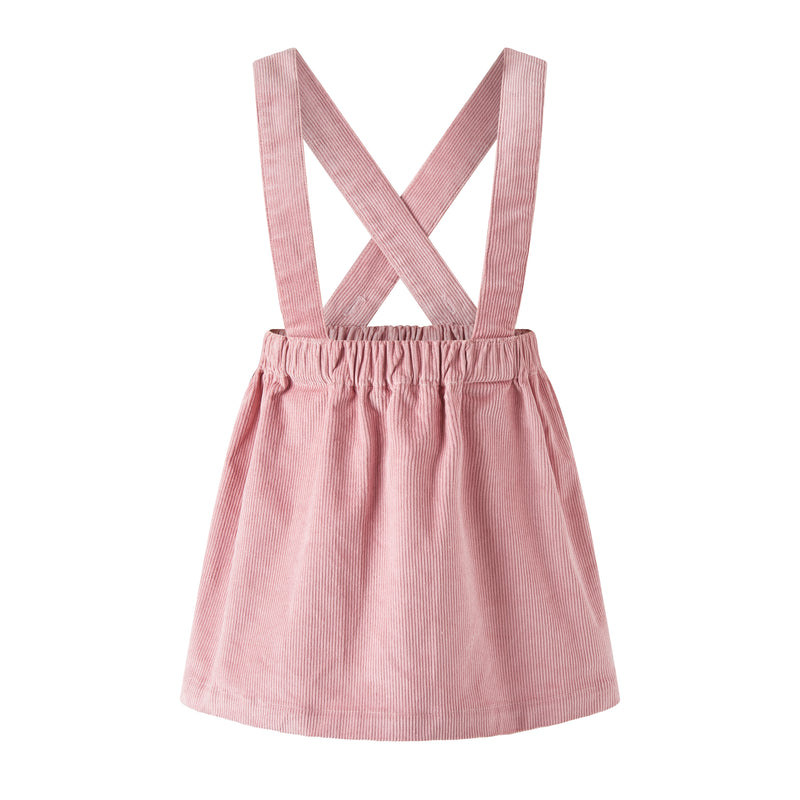 Floral Blouse Cord Pinafore Set