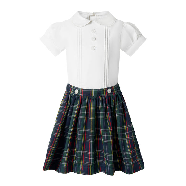 Check Skirt & Blouse Set