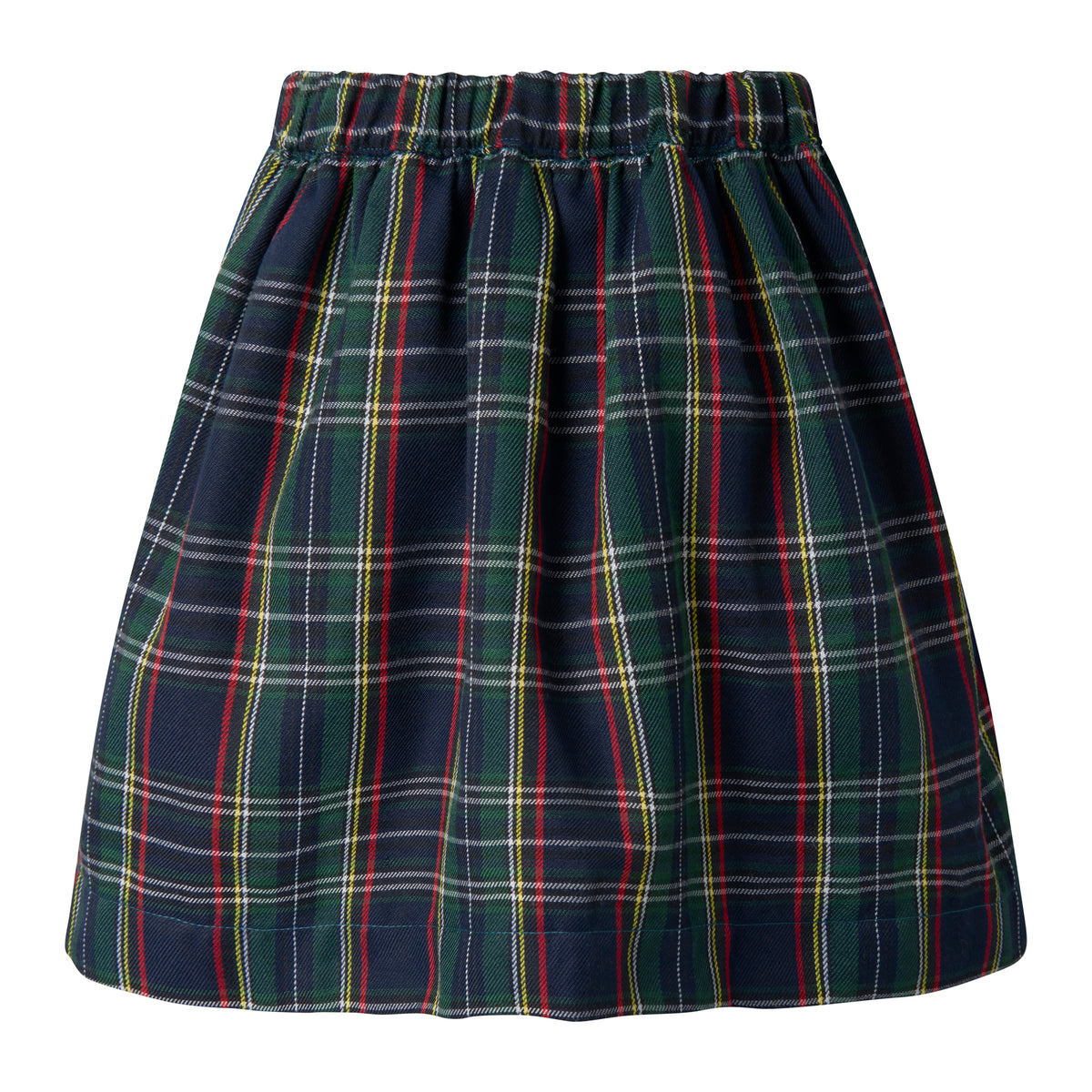 Navy Check Skirt & Blouse Set