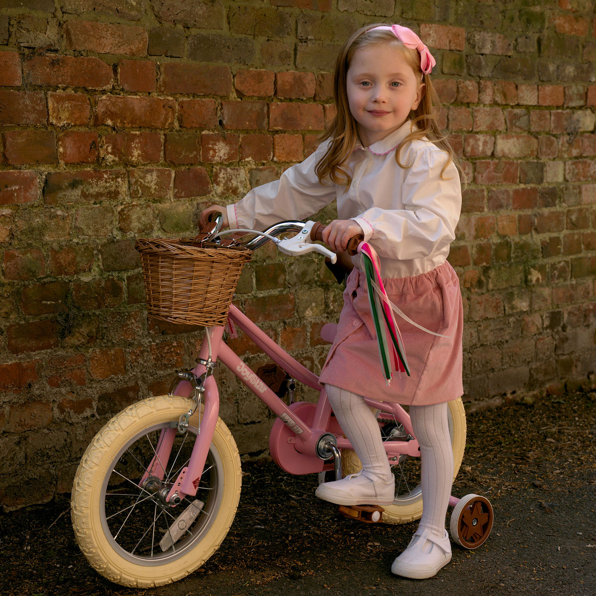 Pink Corduroy Button-front Skirt