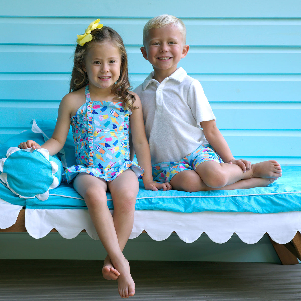 Ice Cream Ruched Swimsuit