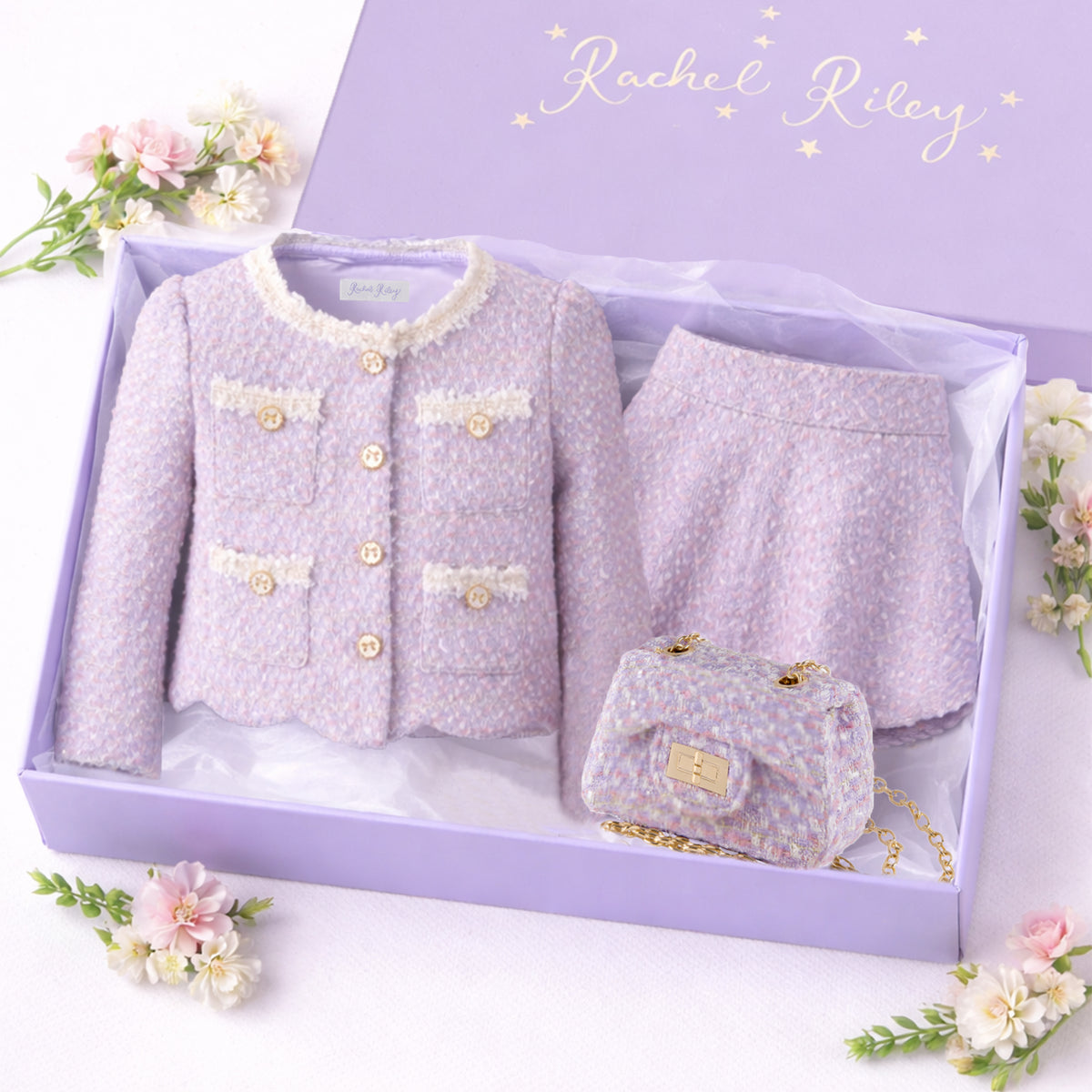 Purple Tweed Gift Set, Girls