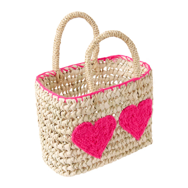 Treat Urself Love summer basket bag ハート Heart Beach Bag | Rachel Riley UK | Heritage Clothing