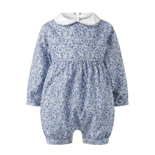 Dark Blue Floral Babysuit