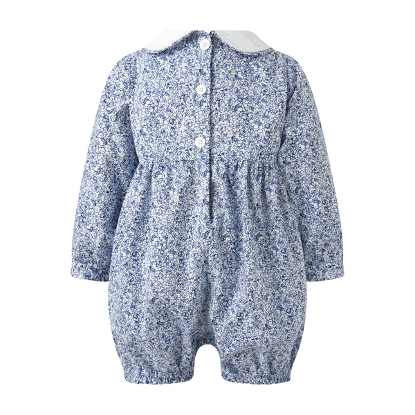 Dark Blue Floral Babysuit