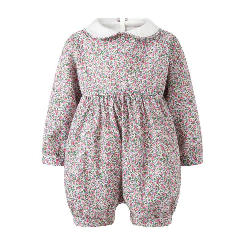 Dark Pink Floral Babysuit