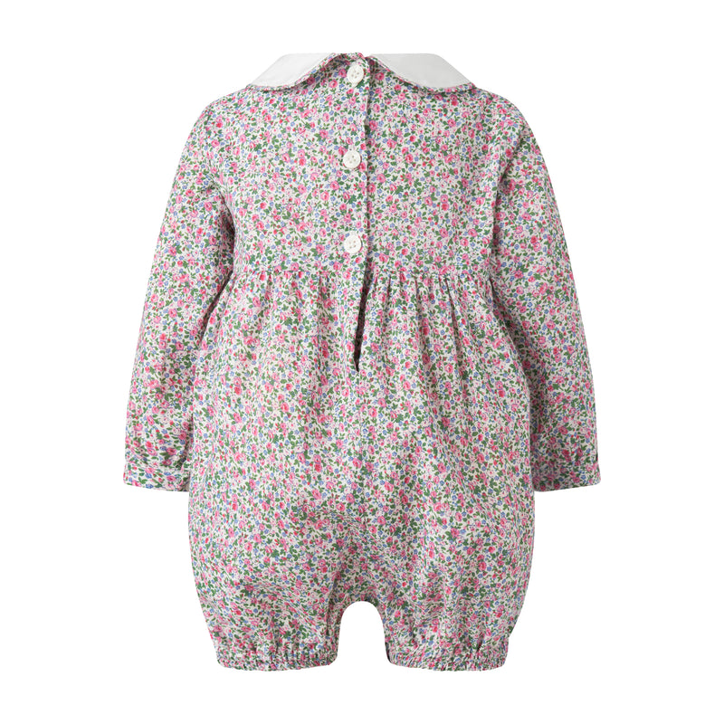 Dark Pink Floral Babysuit