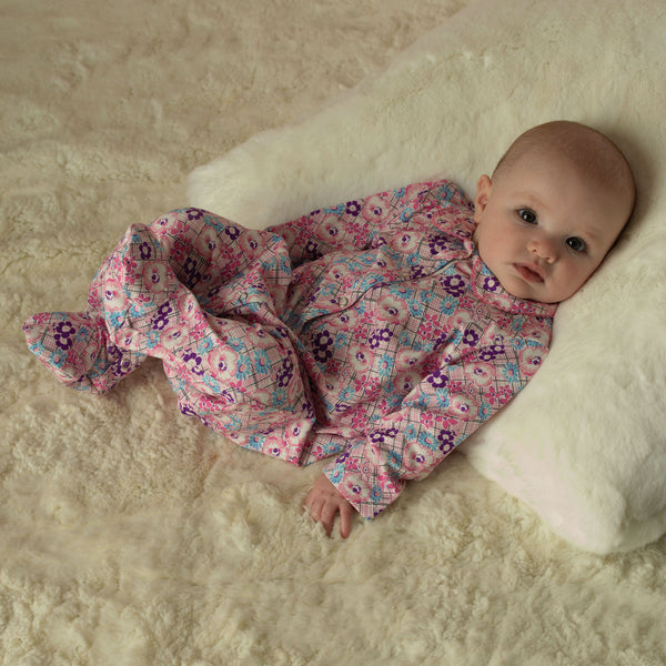Floral Check Babygro