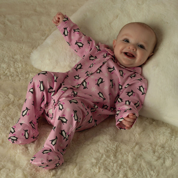 Pink Penguin Babygro