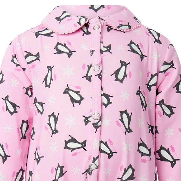 Pink Penguin Babygro
