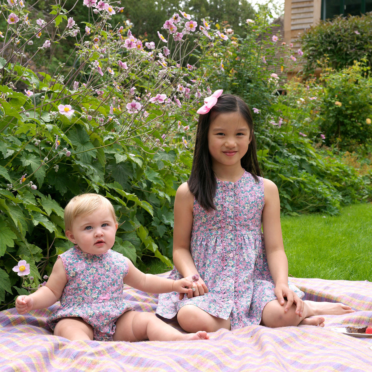 Pink Floral Button-front Dress