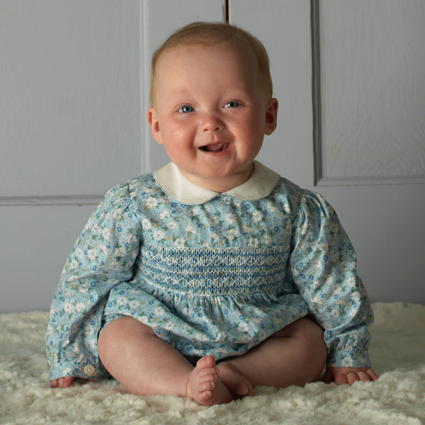 Floral Smocked Babysuit