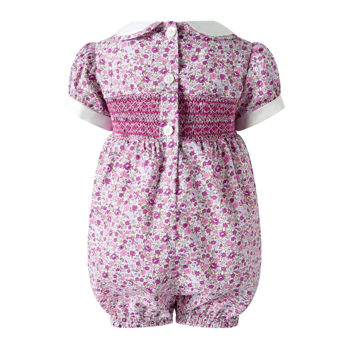 Purple Ditsy Floral Smocked Babysuit