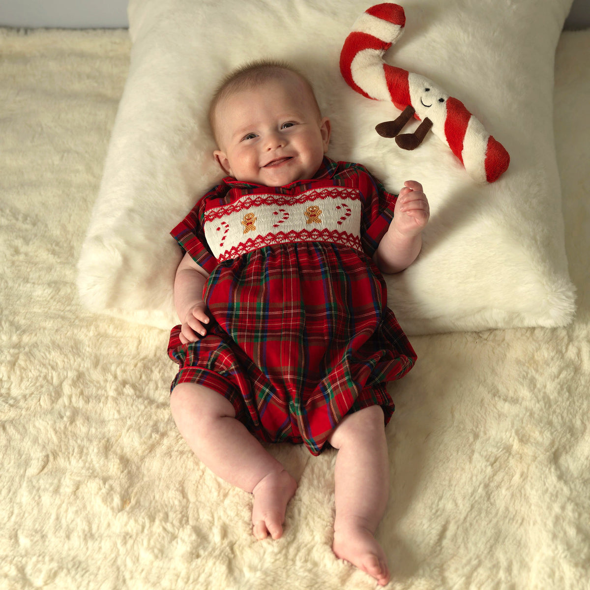 Gingerbread Smocked Babysuit