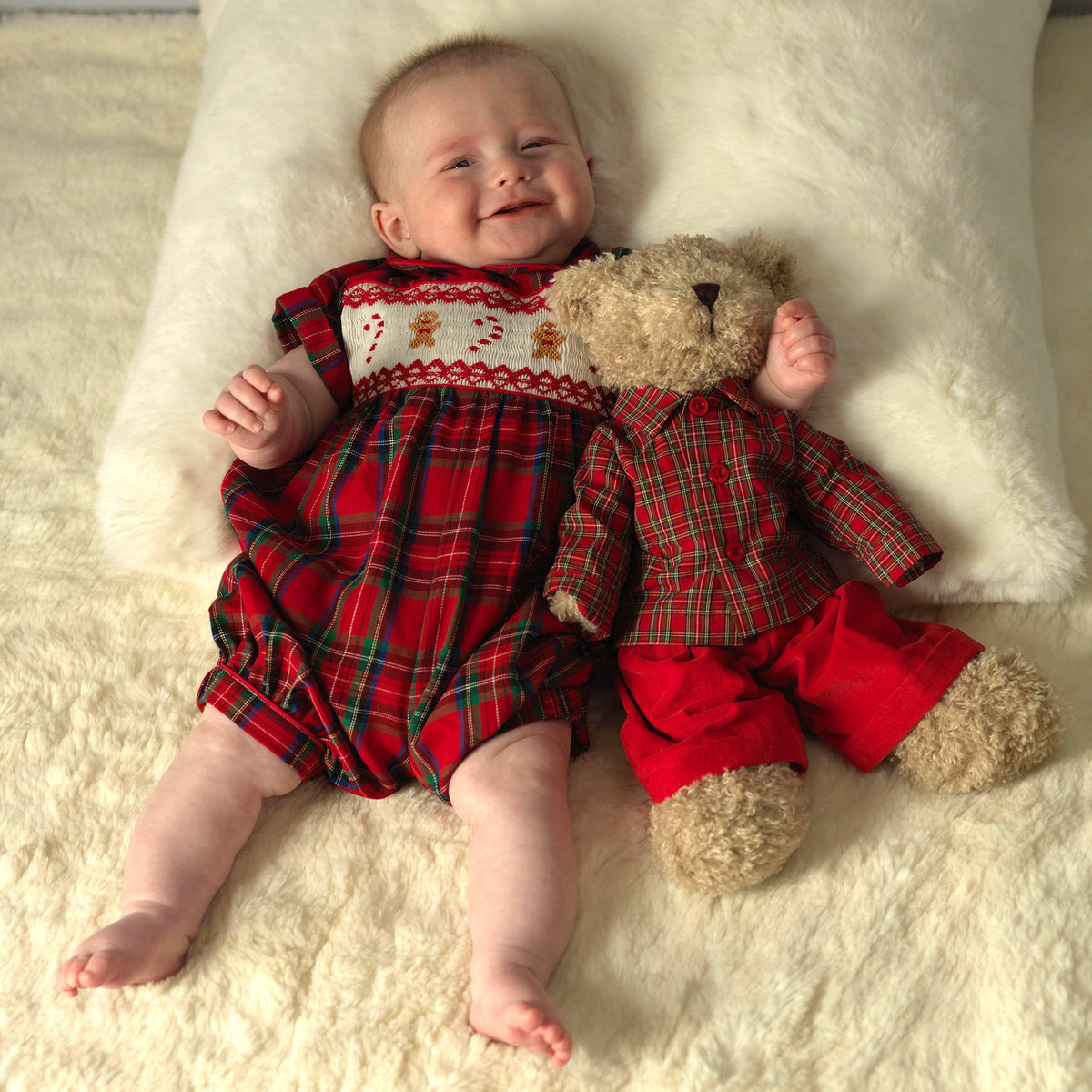 Gingerbread Smocked Babysuit
