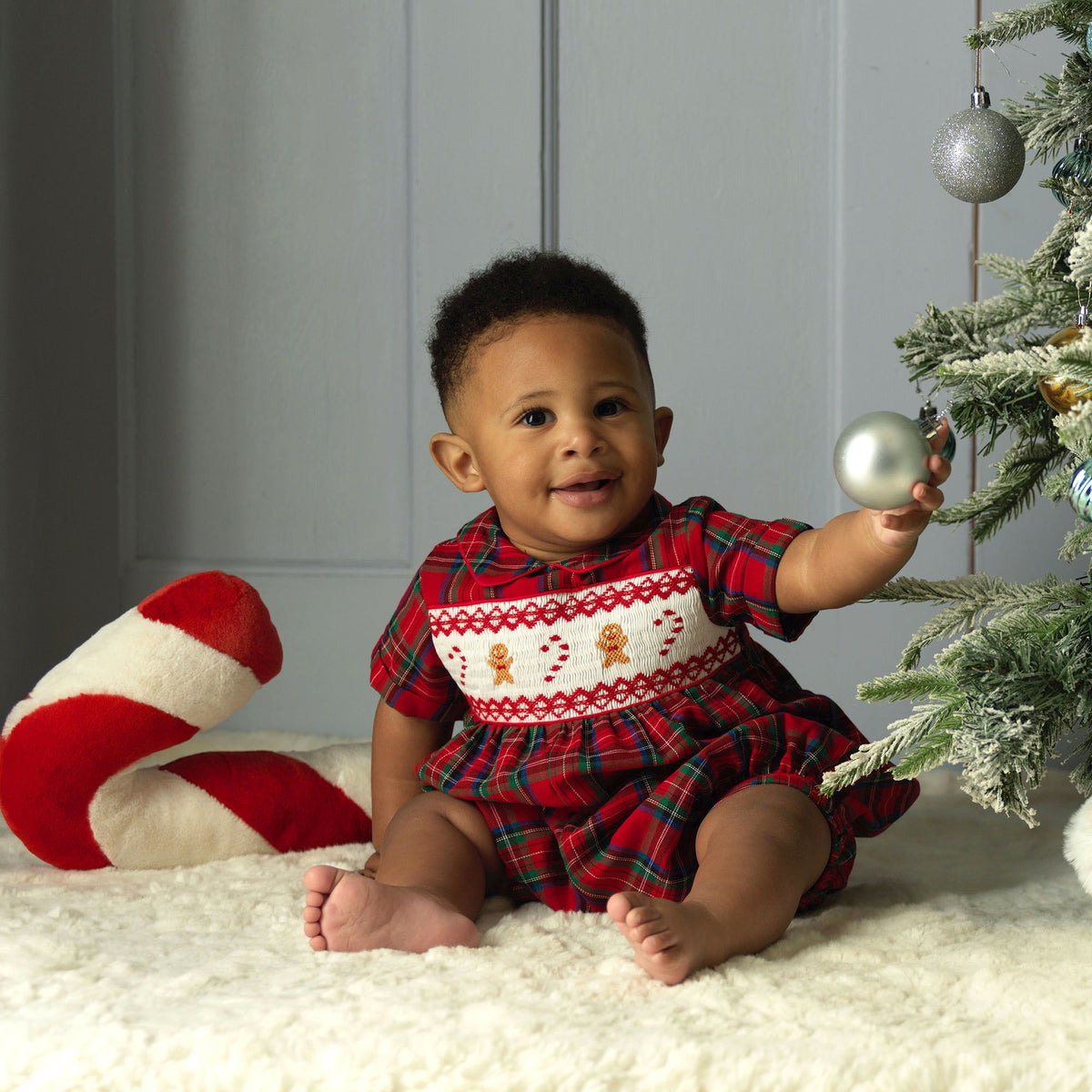 Gingerbread Smocked Babysuit