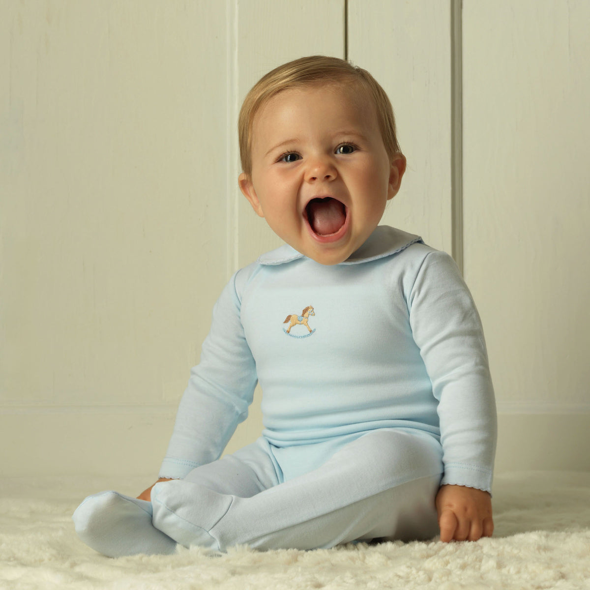 Blue Rocking Horse Babygro