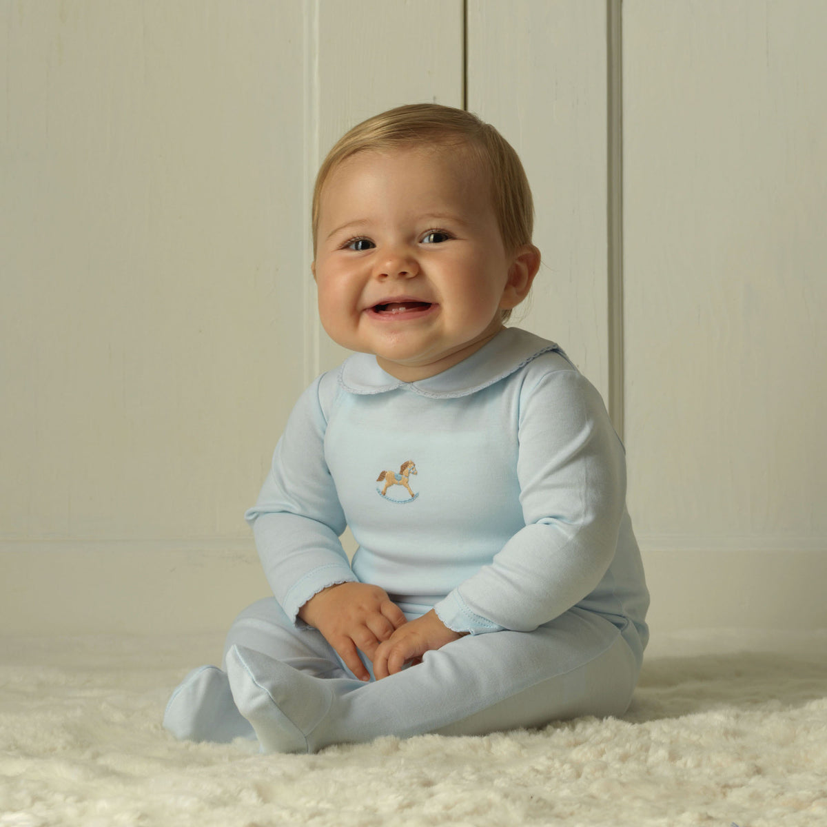 Blue Rocking Horse Babygro