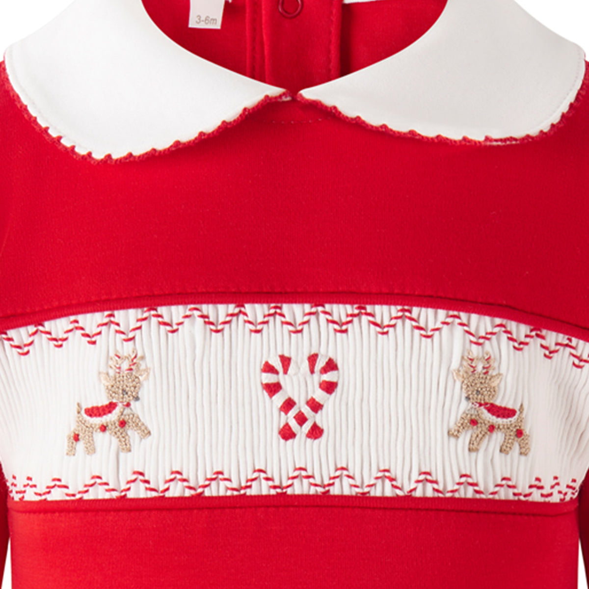 Candy Cane Smocked Babygro