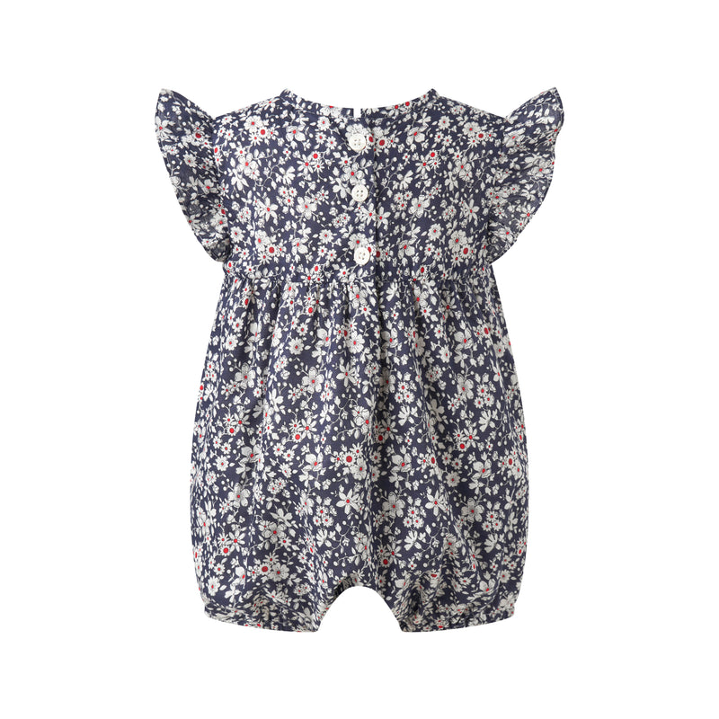 Navy Floral Babysuit