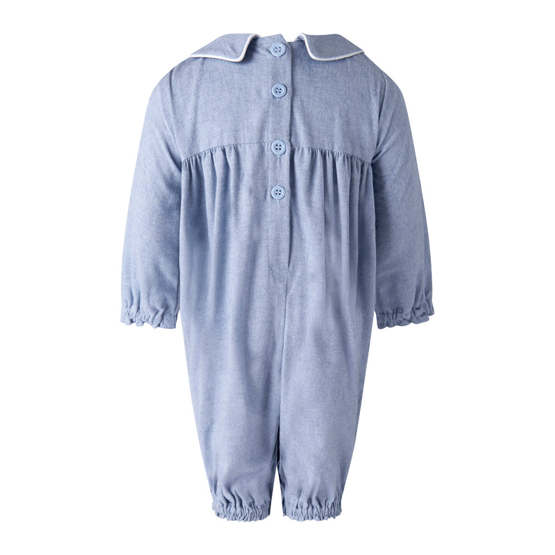 Peter Pan Collar Smocked Babysuit