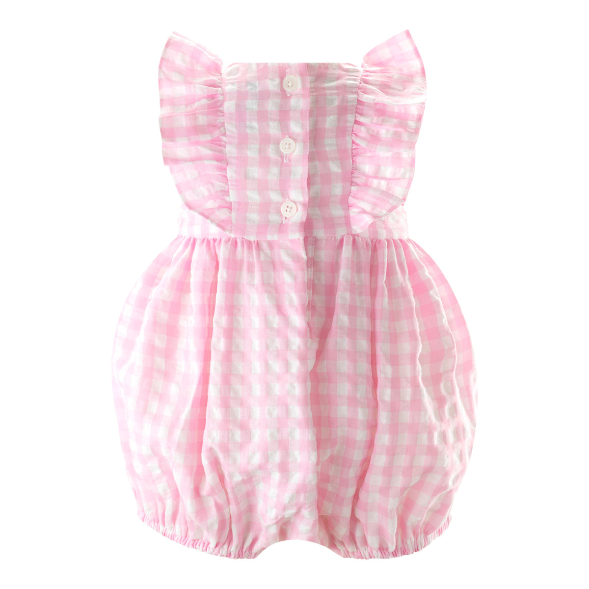 Check Ruffle Babysuit, Pink