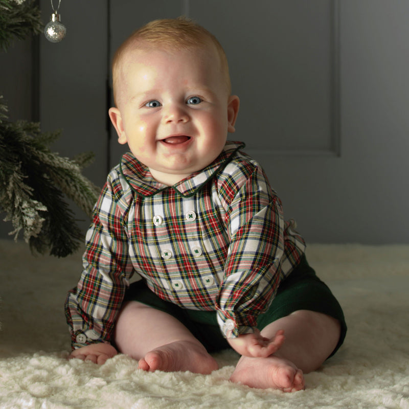 Ivory Tartan Cord Set