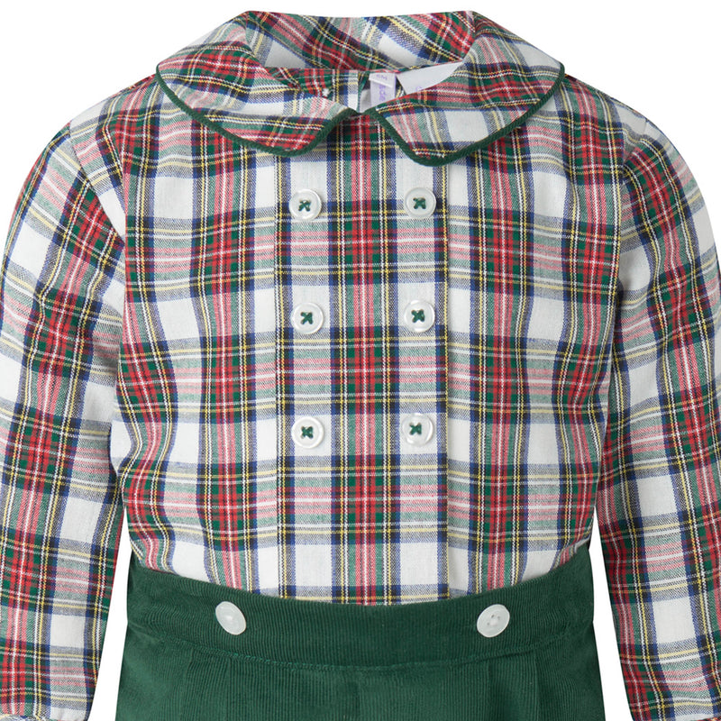 Ivory Tartan Cord Set