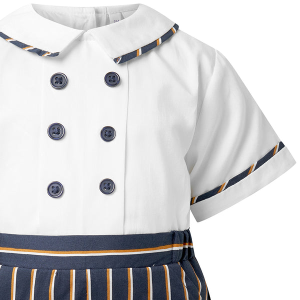 Navy Stripe Romper