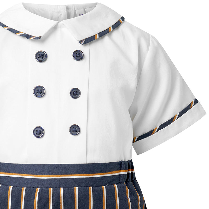 Navy Stripe Romper