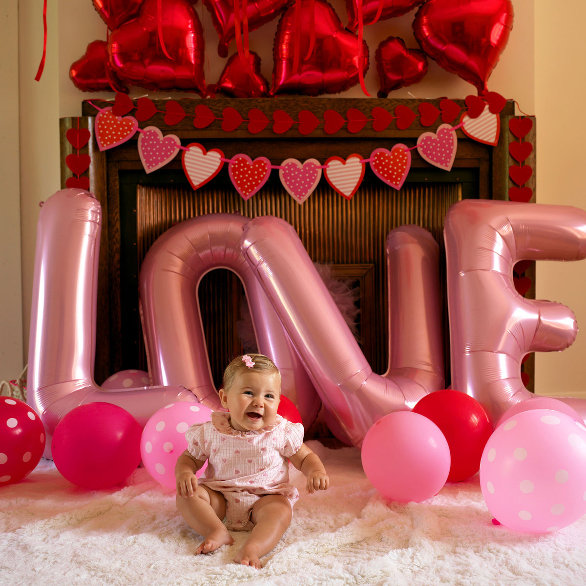 Grid Heart Damask Babysuit