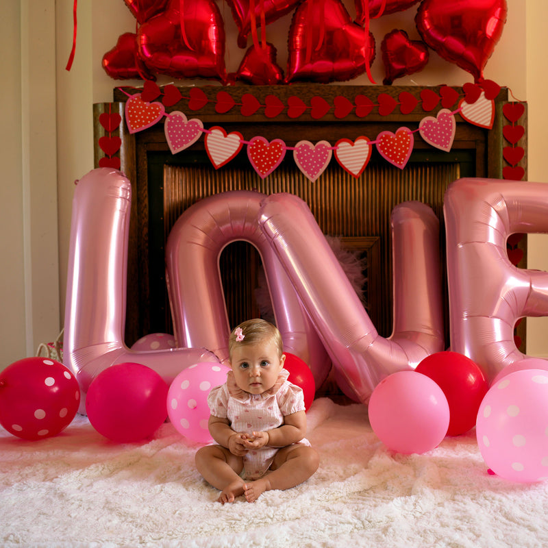 Grid Heart Damask Babysuit
