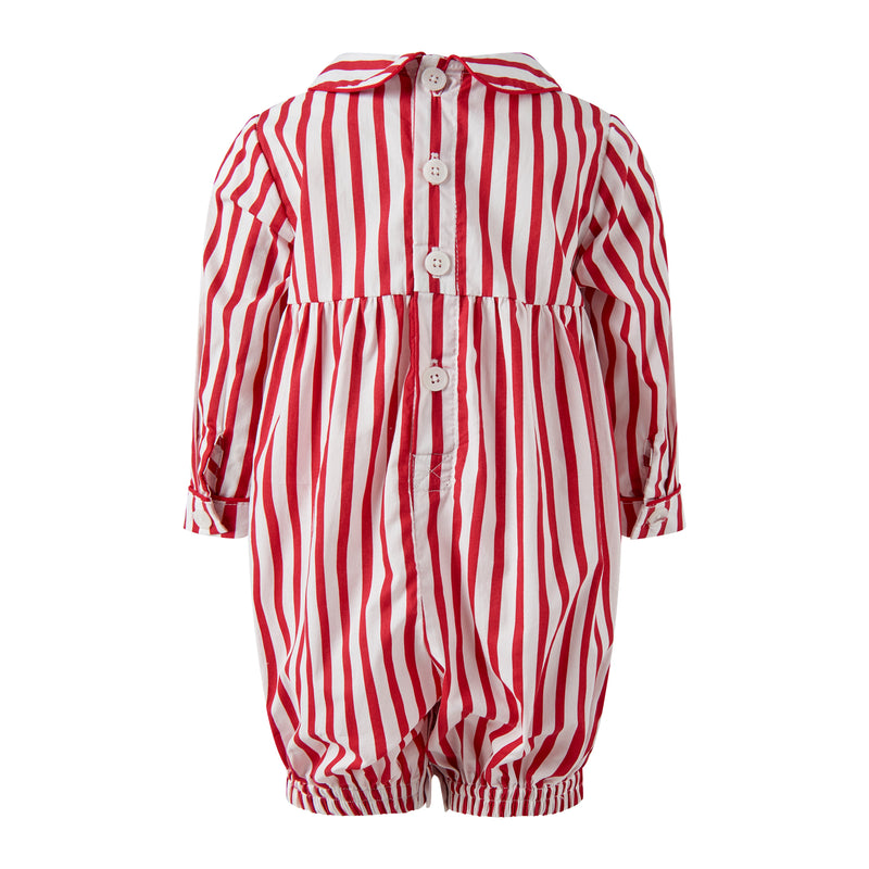 Candy Cane Smocked Babysuit