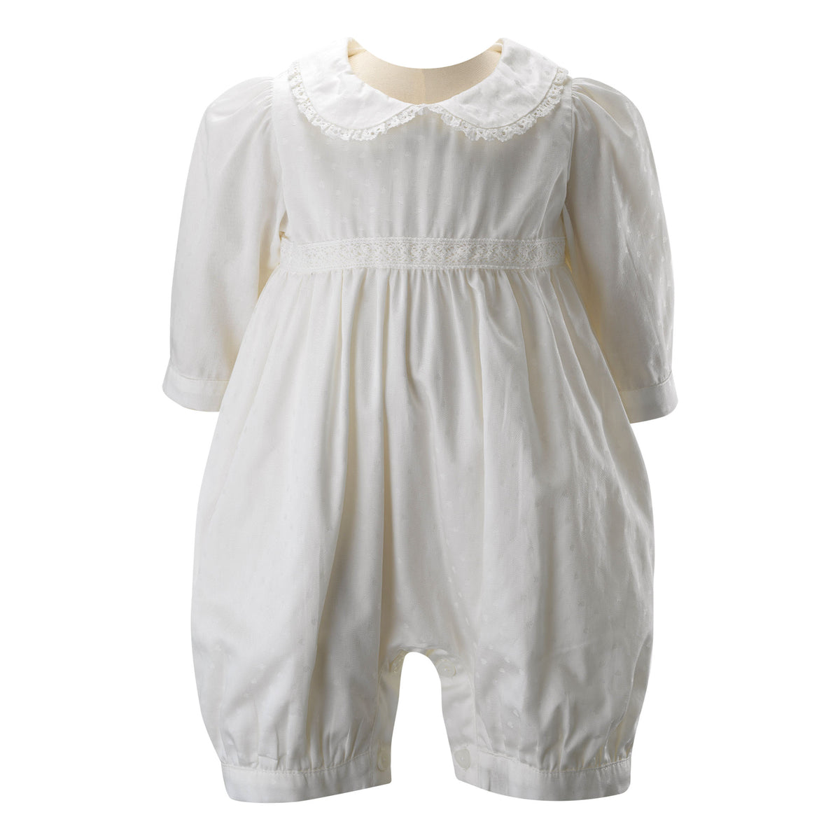 Ivory Lace Trim Babysuit