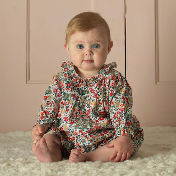 Floral Frill Collar Babysuit